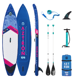 TERRA Touring 10'6"                     doble capa and tecnologia de doble camara. Incl. STYLE adjustable remo de aluminio, bomba de doble accion, 9" US center fin, 10' correa de bobina, 105L mochila。