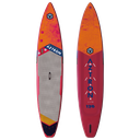 METEORLITE   Race  12'6"     
ULTRA LIGHT doble capa and Double Chamber incl. bomba de doble accion, 9" US center fin, 10‘ correa de bobina, 135L mochila (paddle is not included)