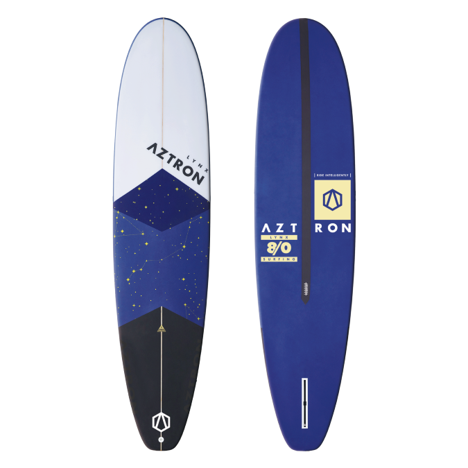 LYNX Longboard 8'0"
Polyurethane (PU) core with Carbon inlay, FRP epoxy resin, Incl, 10" nylon/glass US center fin, 7" surf leash. 