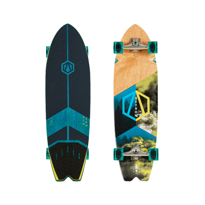 FOREST 34  Surfskate Board                          
Canadian Maple Wood Surface, Diamond Grooved EVA Anti-Slip Pad, Kick Pad, Silver Aluminum Trucks, Black Coated Trucks, Carbon Steel Bearing, ABEC-7, Colored Wood Mid-layer , 65*51SHR 78A Wheels