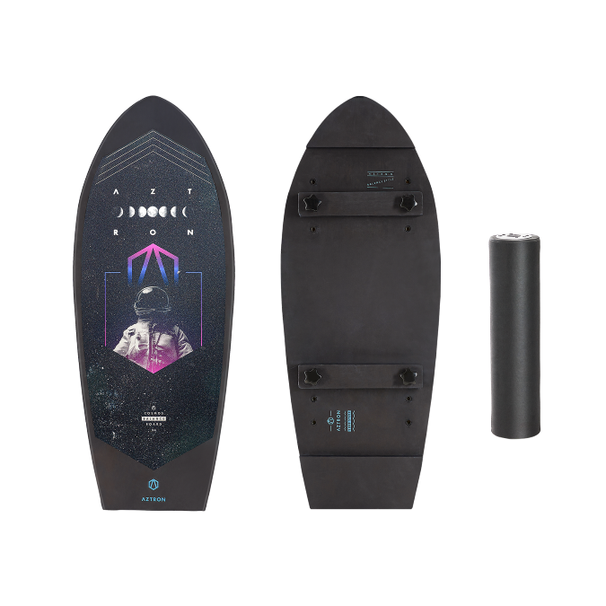 COSMOS  Balance Board
Surfboard Shape, our most popular Astronaut design with anti-slip sand paper deck. Incl. roller and 2 sets of  stoppers for both balance and surfing modes. 
