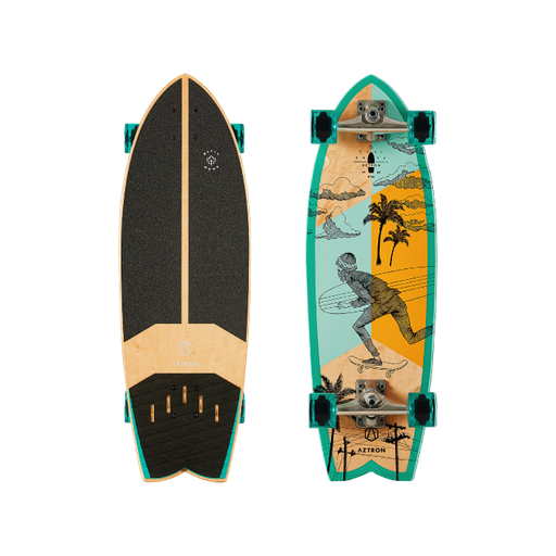 [AZTAK-302] STREET 31  Surfskate Board                          
Canadian Maple Wood Surface, Diamond Grooved EVA Anti-Slip Pad, Kick Pad, Silver Aluminum Trucks, Carbon Steel Bearing, ABEC-7, Colored Wood Mid-layer , 65*51SHR 78A Wheels 